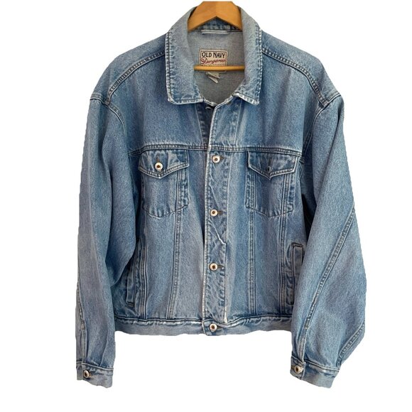 Vintage Old Navy Dungarees San Francisco Trucker Jacket Mens XL Light Wash Denim - Picture 1 of 13